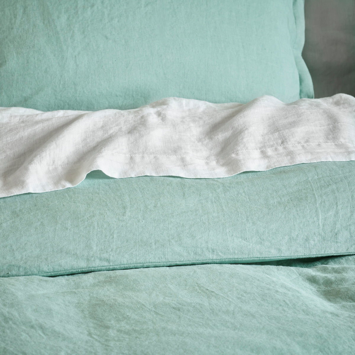 Drap plat - Uni Lin Lave #Couleur_BLANC