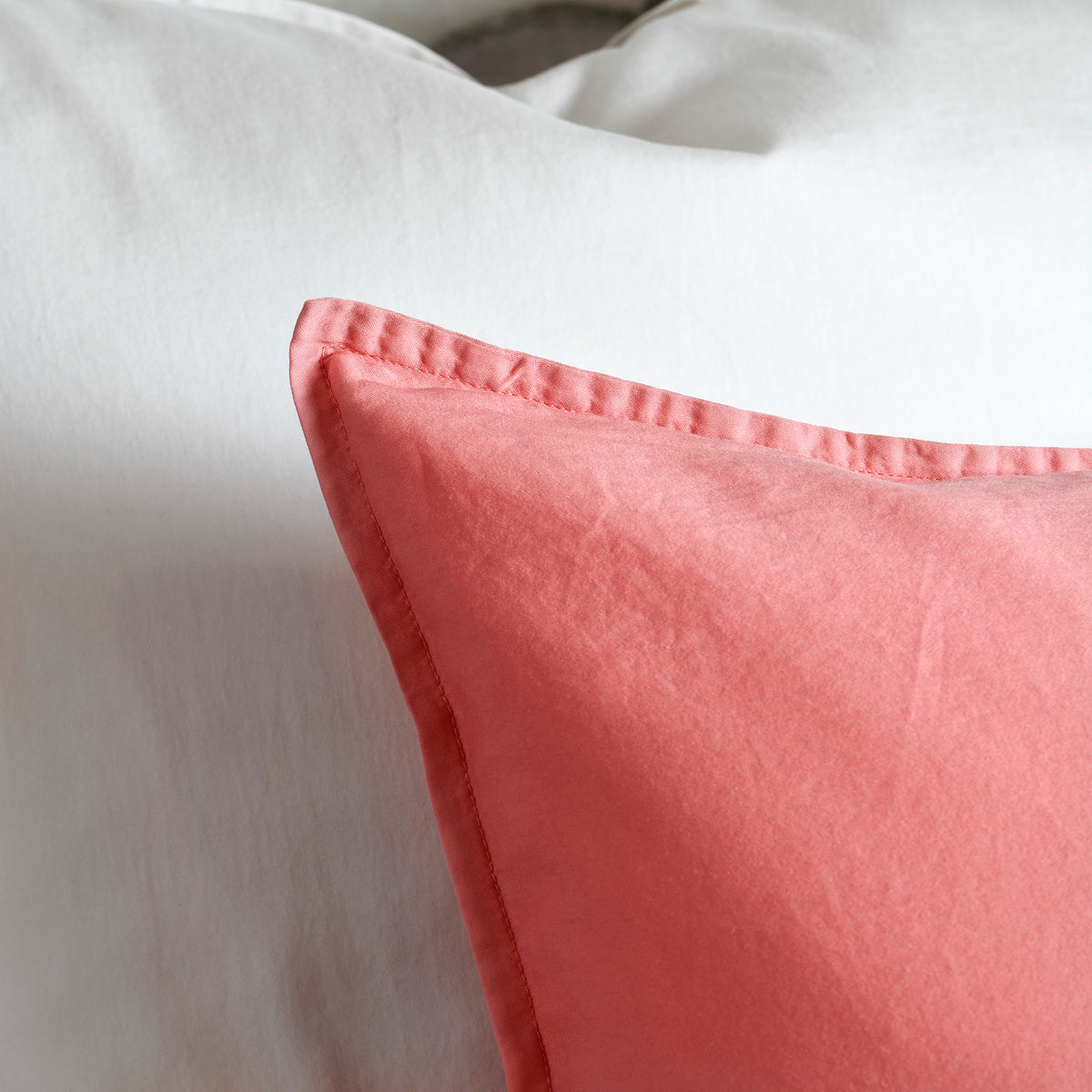 Taie d'oreiller - Satin Lavé #Couleur_ROSE TERRACOTTA 