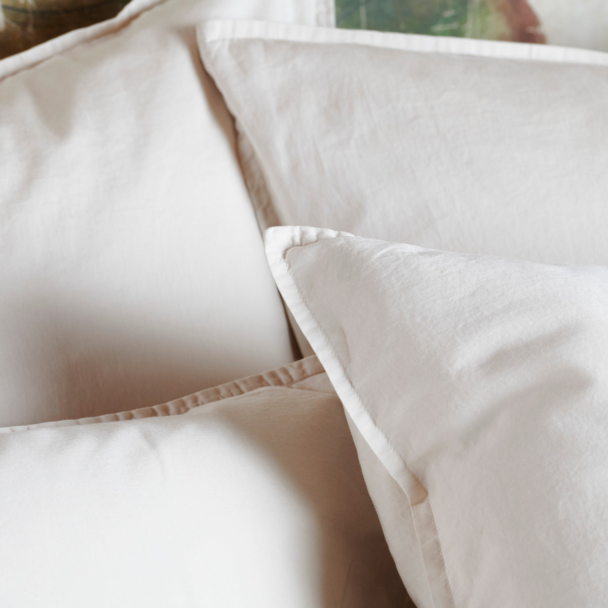 Taie d'oreiller - Satin Lavé #Couleur_LIN BEIGE