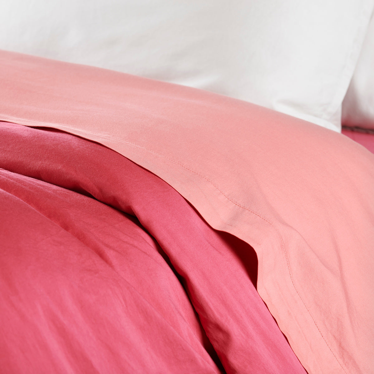 Drap plat - Satin Lavé #Couleur_ROSE TERRACOTTA 
