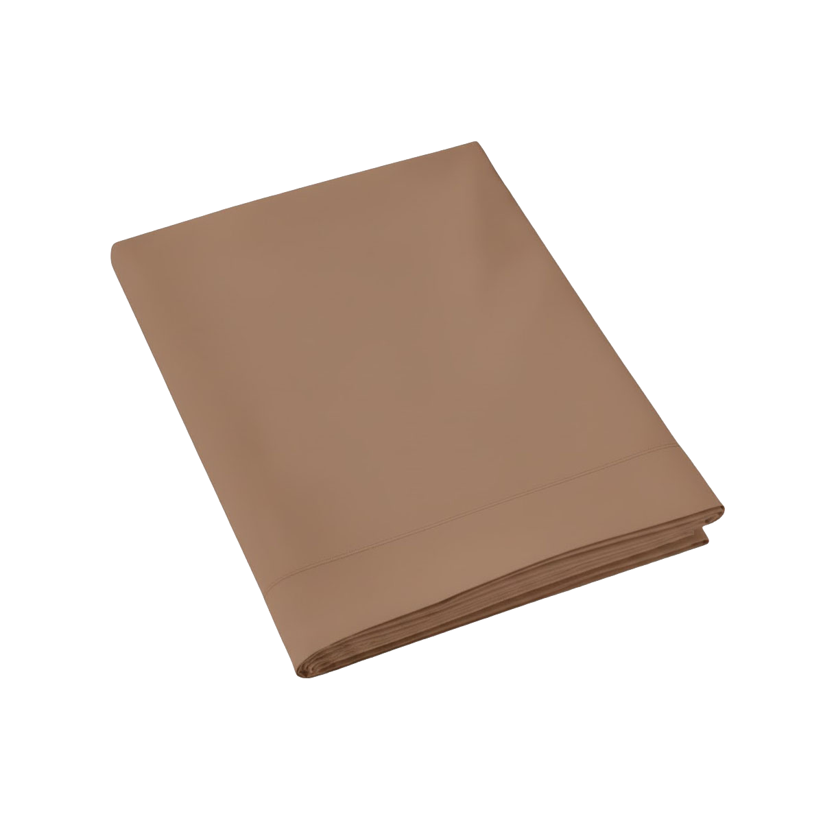 Drap plat - Uni Percale de coton #Couleur_CAPPUCCINO