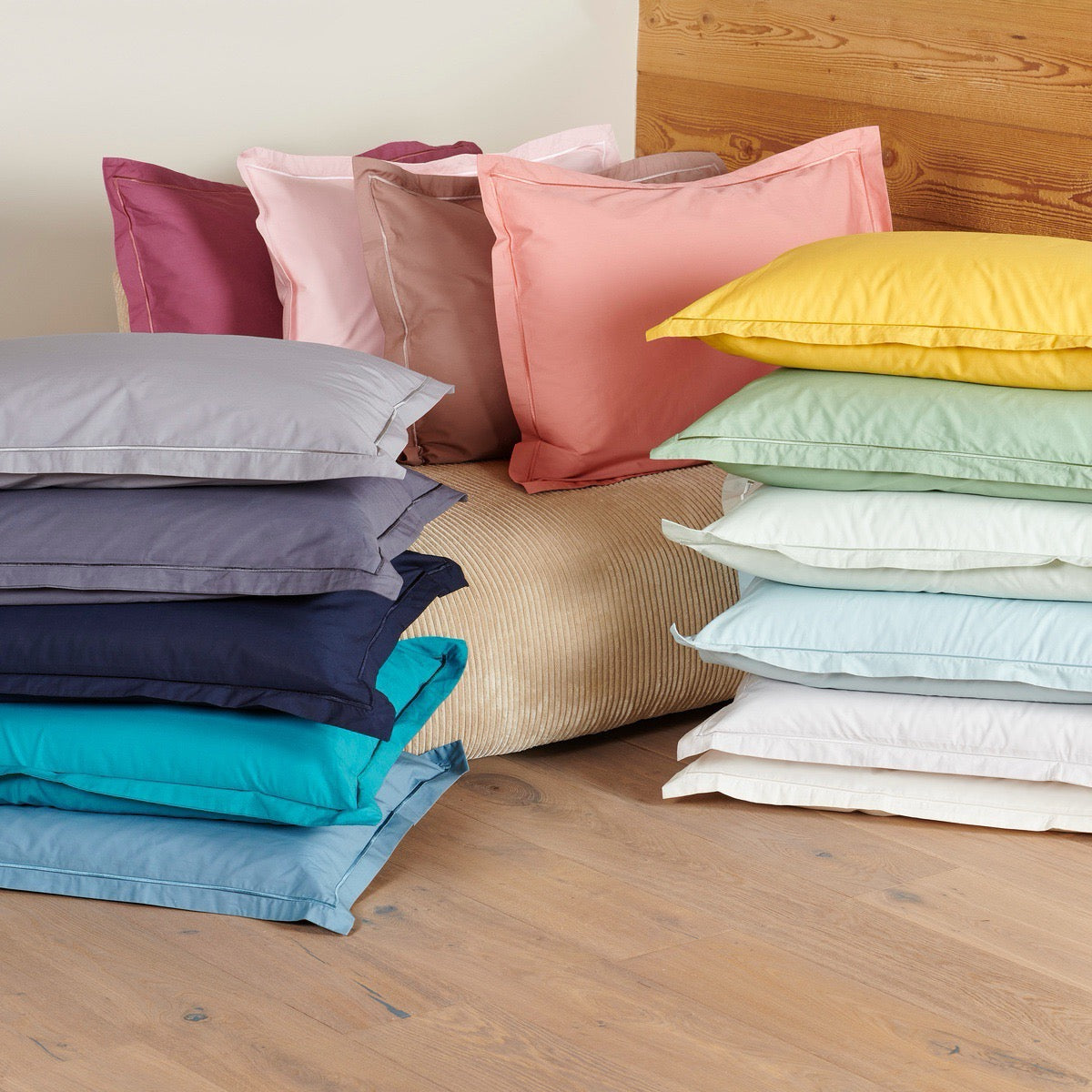 Taie d'oreiller - Uni Percale de coton #Couleur_FOUGERE