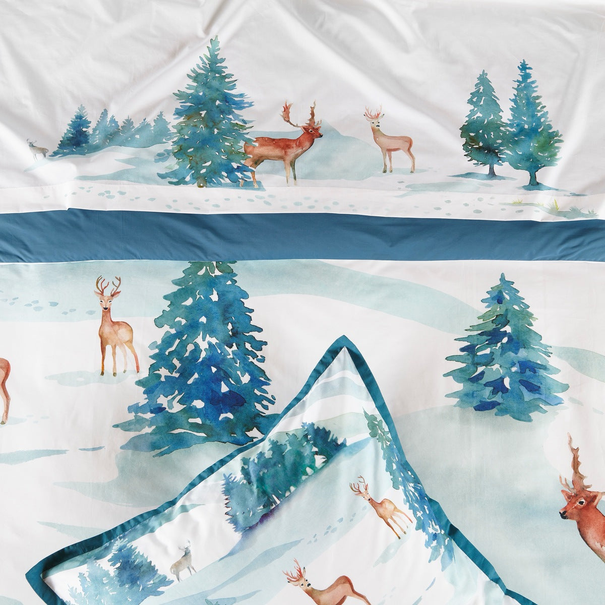 Drap plat Légende des Cimes - Percale de coton