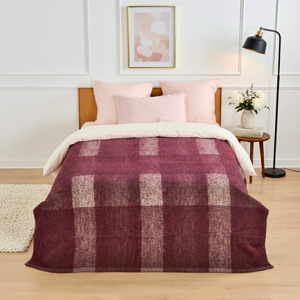 Couverture Glasgow - Laine 380g/m² #Couleur_LIE DE VIN