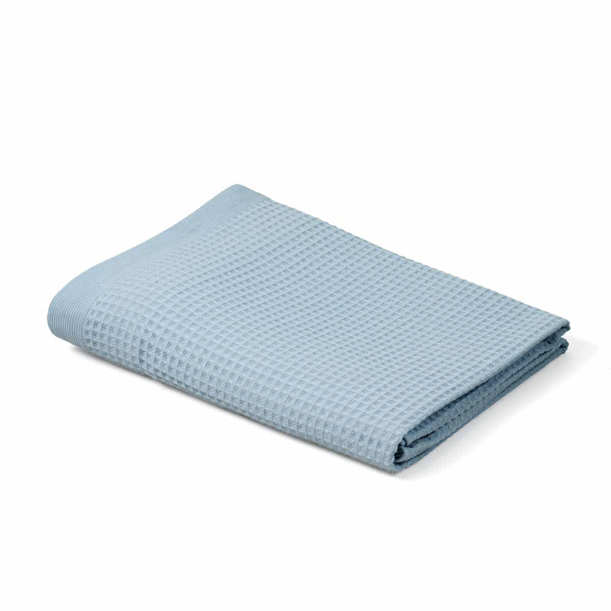 Serviette 50x100 cm en coton nid d’abeille 300 g/m² – Coloris Céleste – Gamme Épure #Couleur_CELESTE