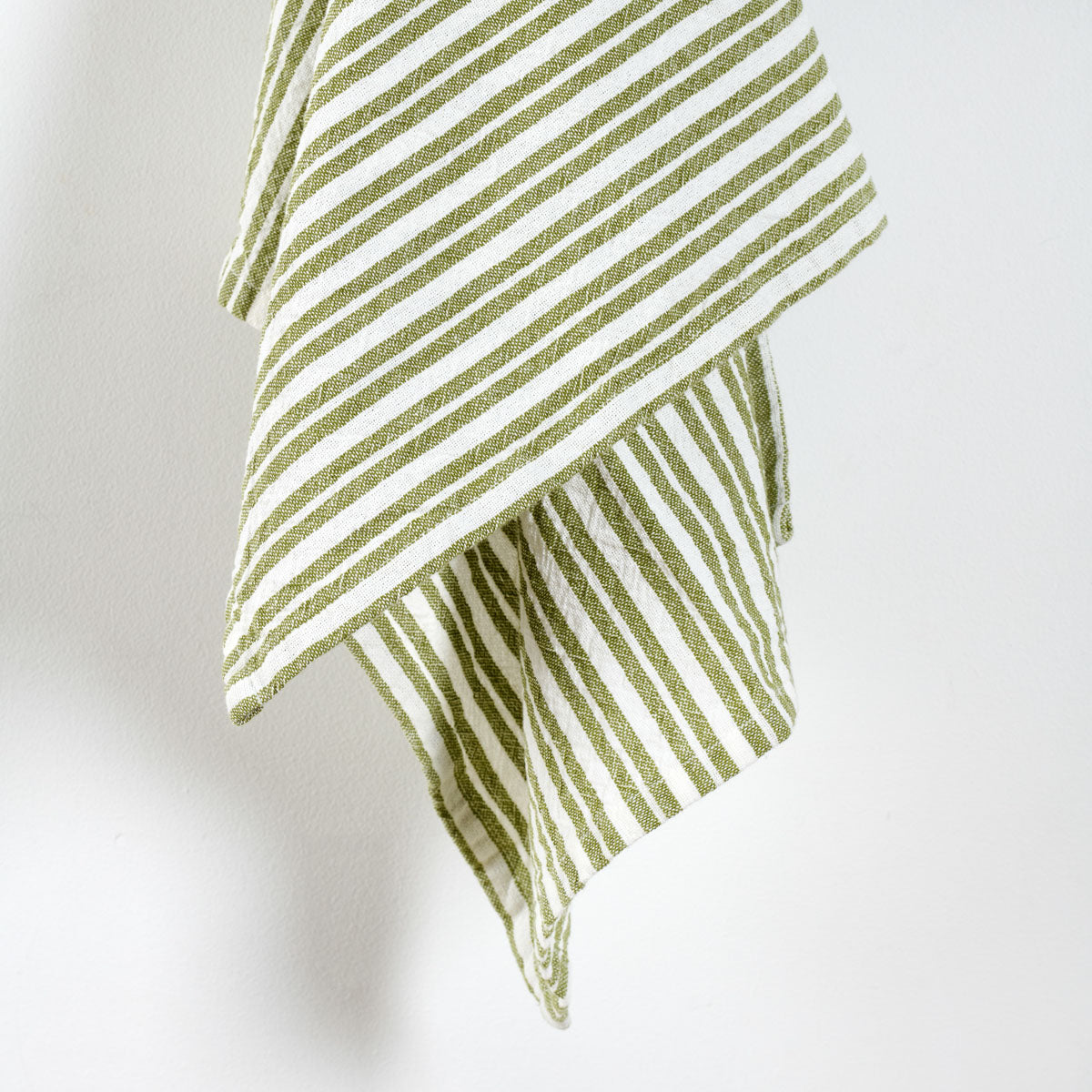 torchon à rayures zoom coloris vert #Couleur_VERT