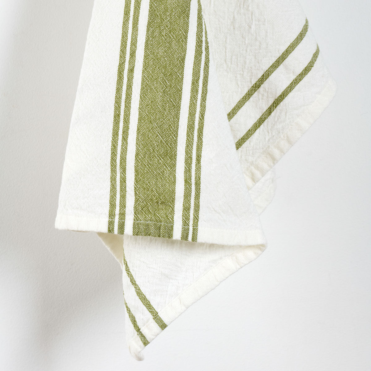 torchon à rayures zoom coloris vert #Couleur_VERT