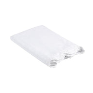 détouré sur drap plat de heloise en percale de coton blanche et broderie florale