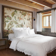 parure de lit percale blanche brodée heloise