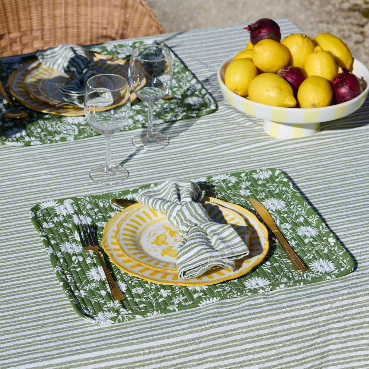 Sets de table matelassé sous l'olivier lot de 2