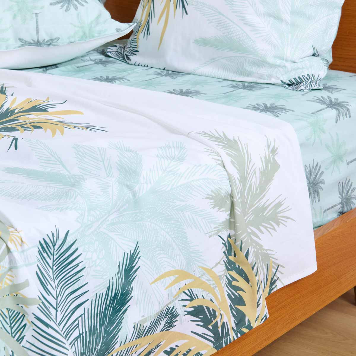 Parure de lit - Drap plat Palmeraie - Blanc des Prés