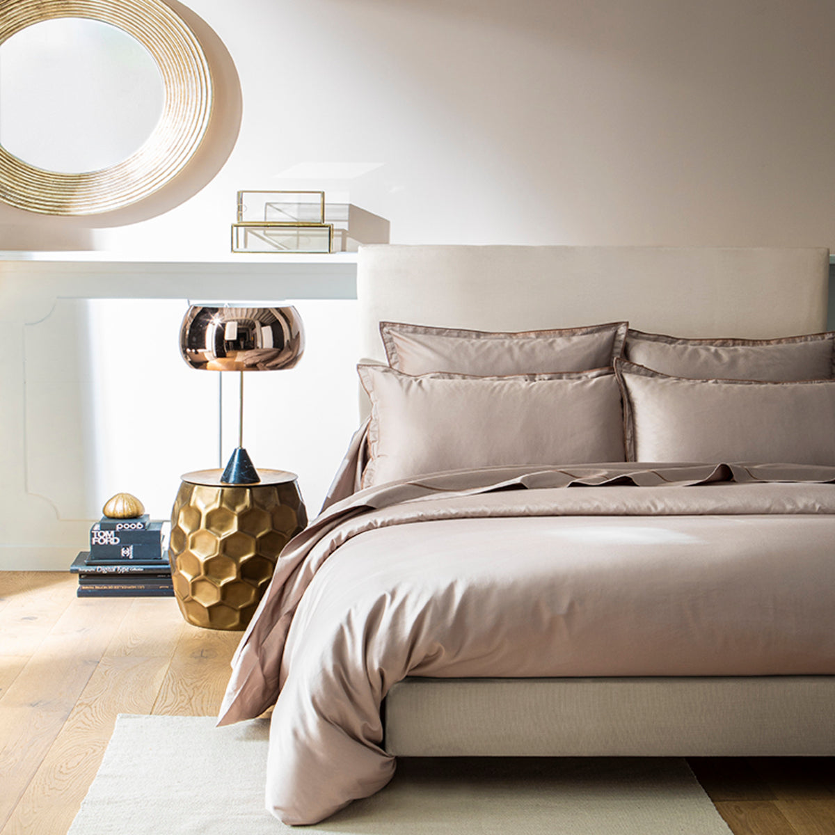 Taie de traversin Opium - Satin de coton #Couleur_LIN
