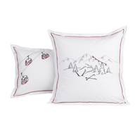 Taie d'oreiller Vosges - Percale de coton brodée #Couleur_BLANC