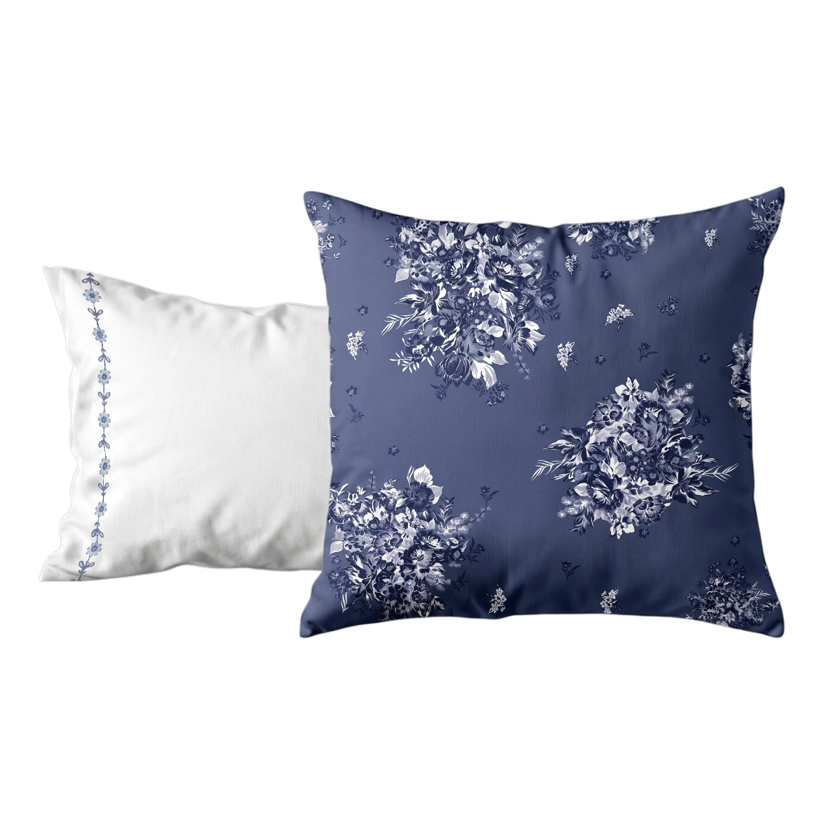 Taie d'oreiller Poème Bleu - Percale de coton
