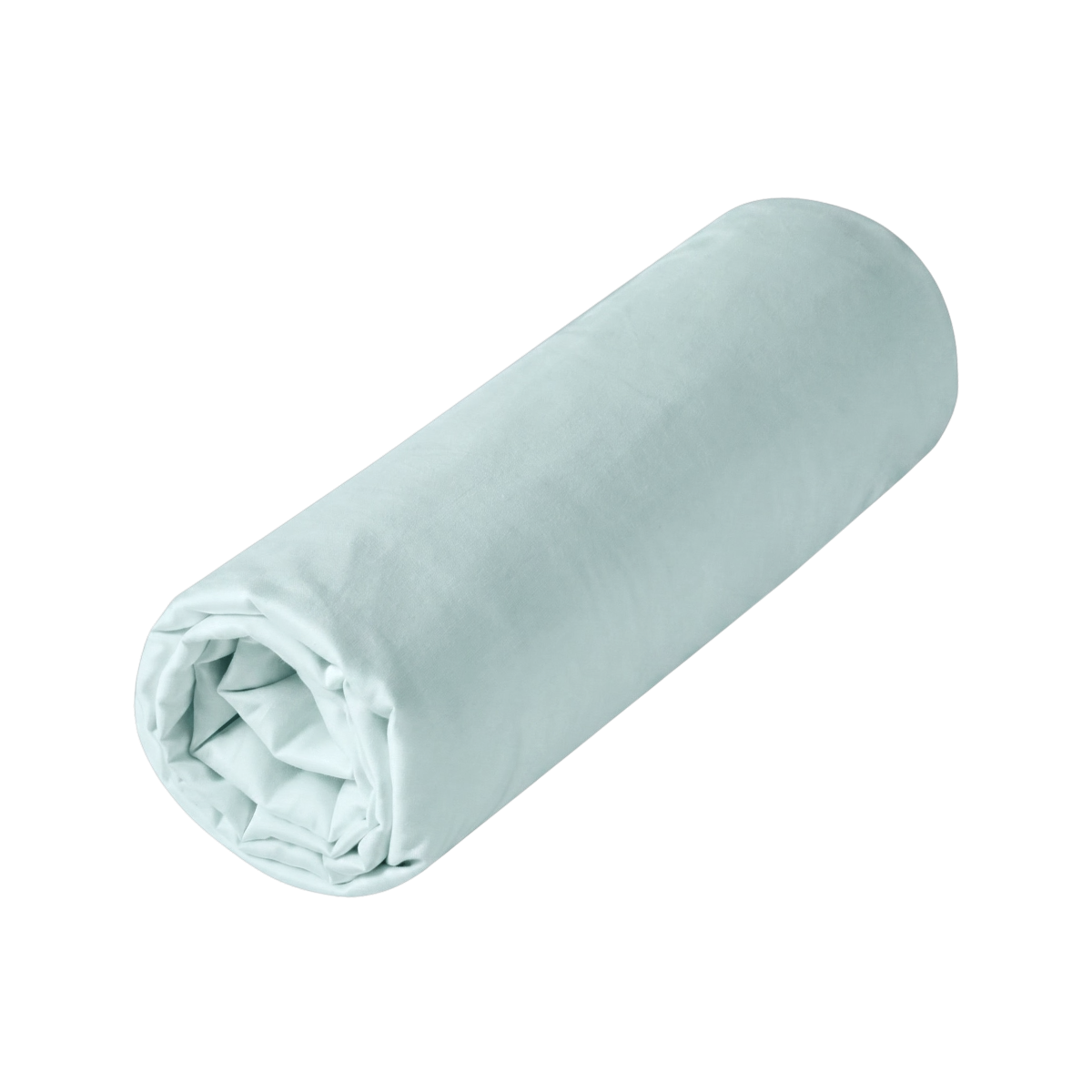 Drap housse - Satin Lavé #Couleur_BLEU TILLEUL