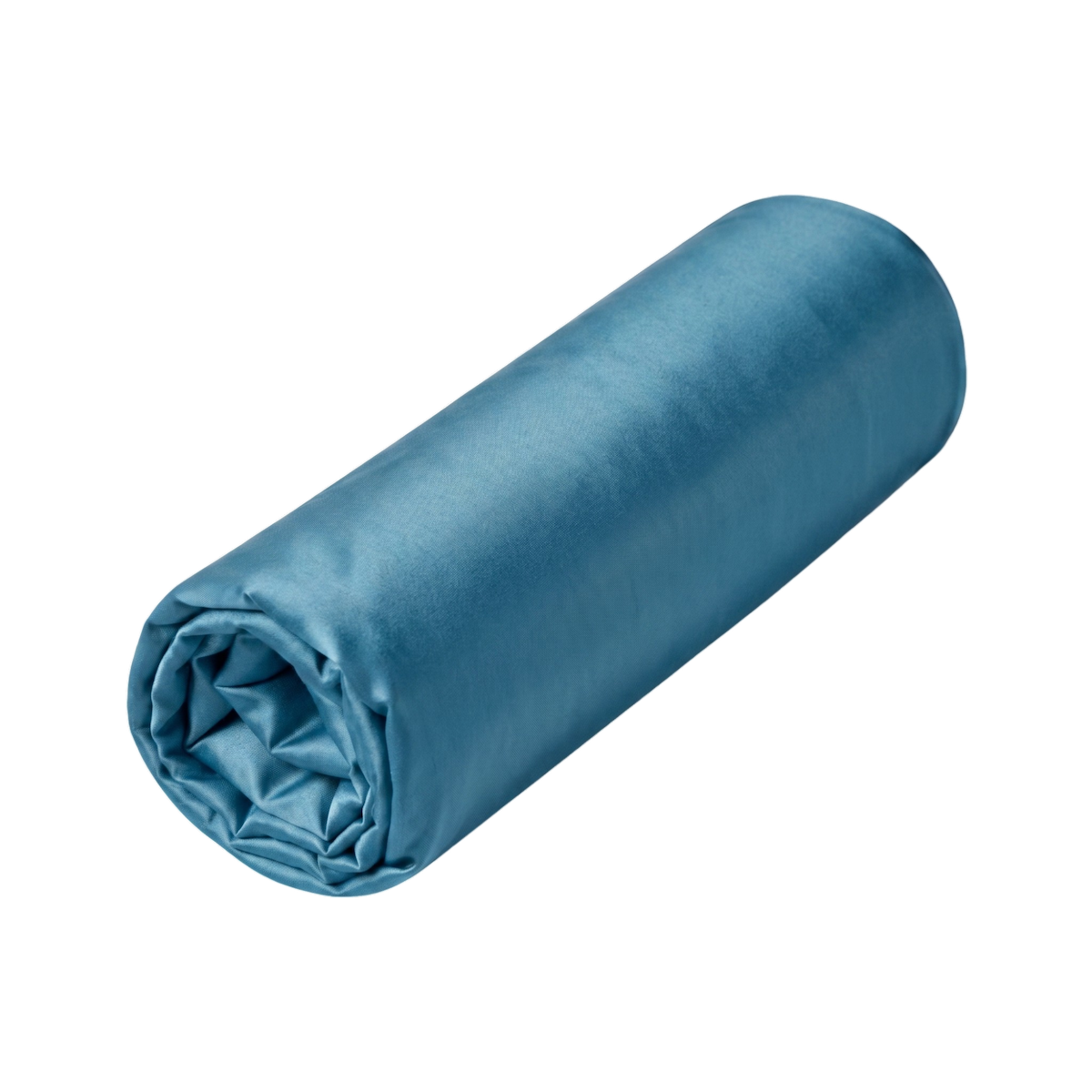 Drap housse Douce Nuit - Satin de coton #Couleur_BLEU PAON
