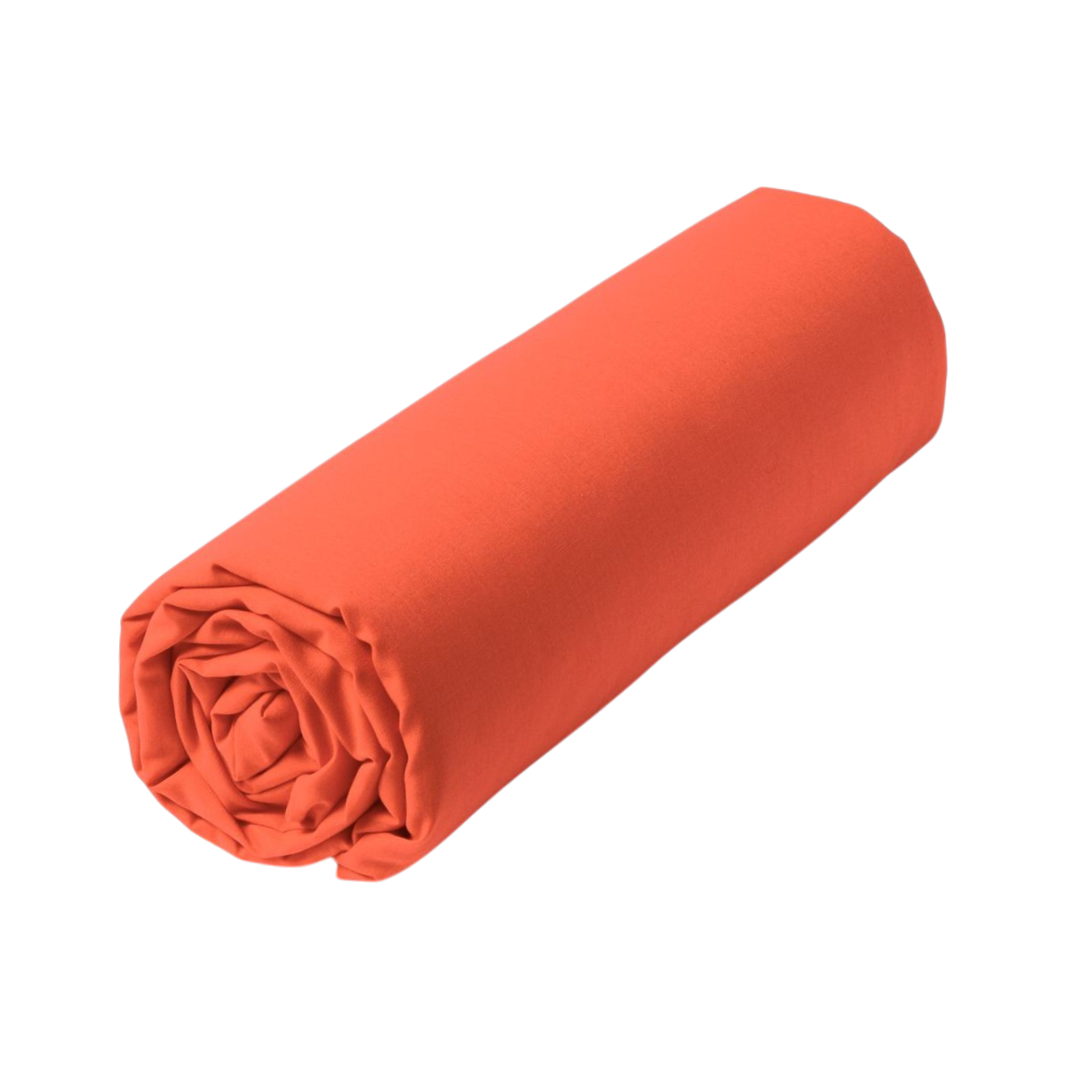 Drap housse - Uni Coton #Couleur_ORANGE CLEMENTINE