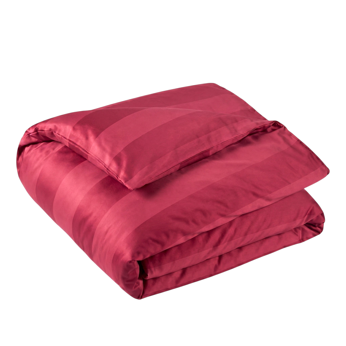 Housse de couette Belle Soirée Rayée - Satin Jacquard #Couleur_CERISE