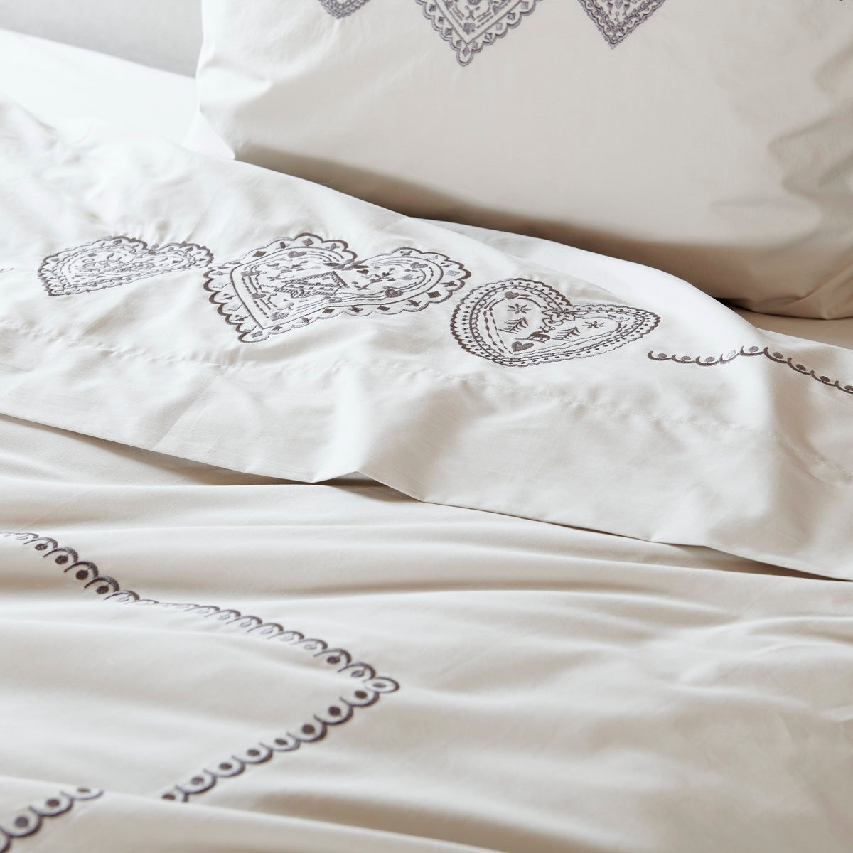 Housse de couette Nuit au Chalet - Percale de coton
