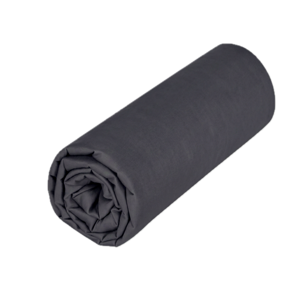 Drap housse - Uni Percale de coton #Couleur_GRIS ANTHRACITE 