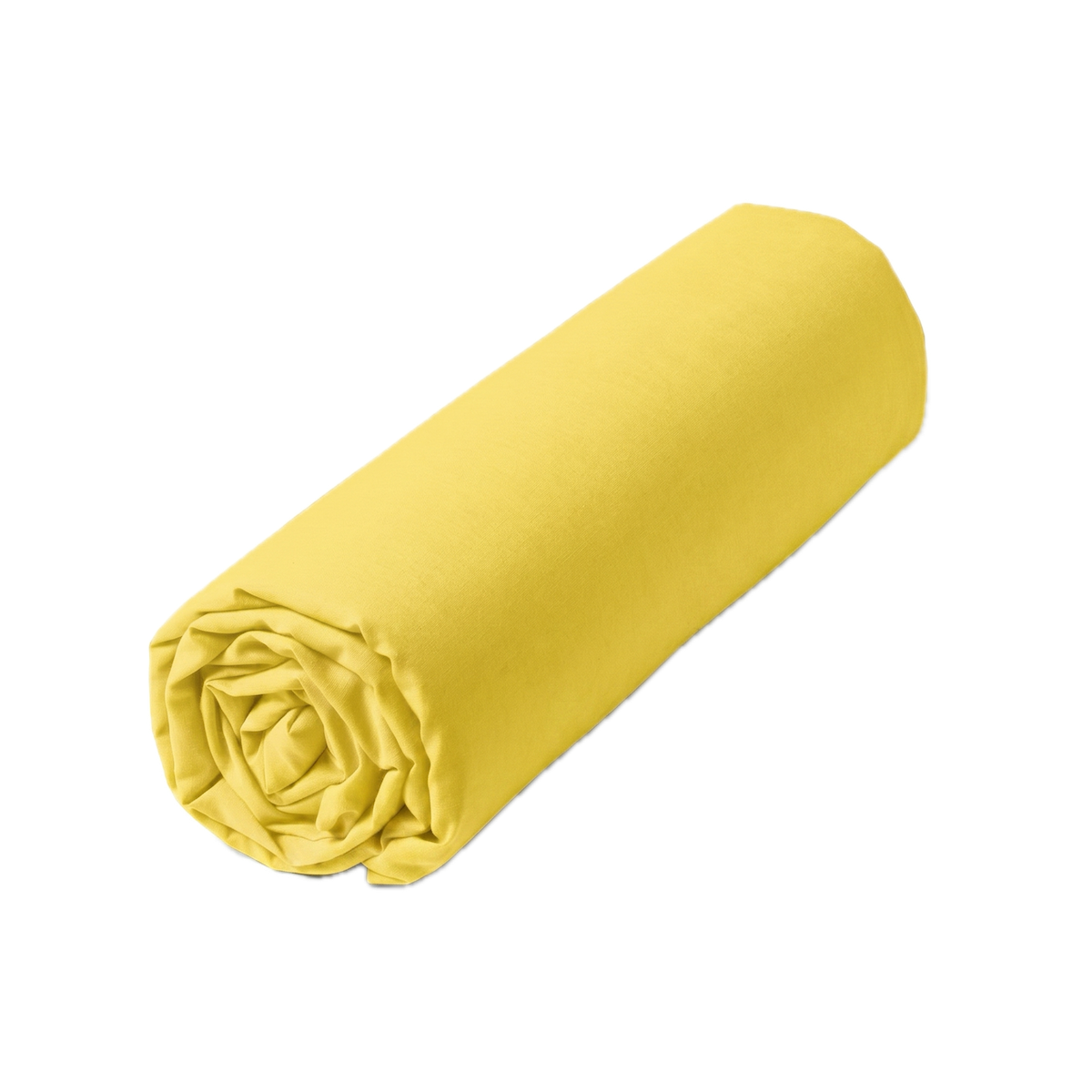 Drap housse Double - Uni Coton #Couleur_JAUNE BANANE