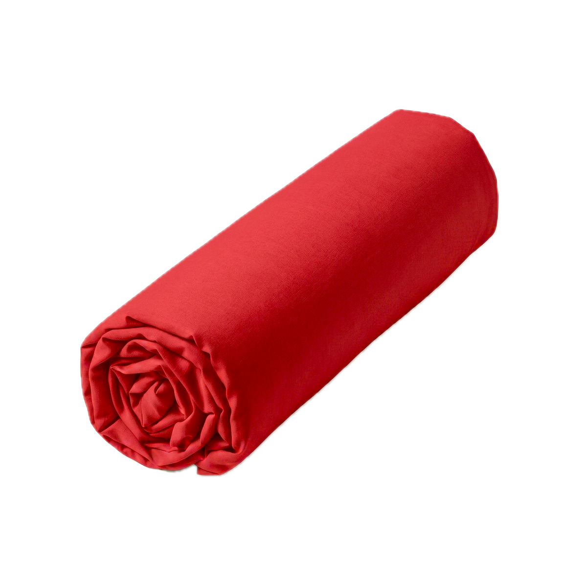 Drap housse Double - Uni Coton #Couleur_ROUGE CAPUCINE