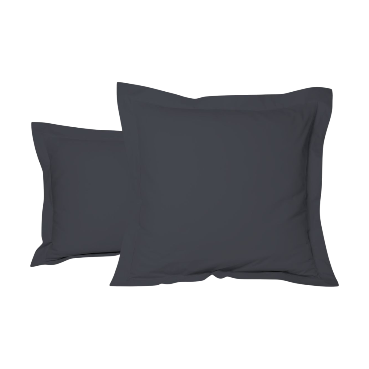 Taie d'oreiller - Uni Percale de coton #Couleur_GRIS ANTHRACITE 