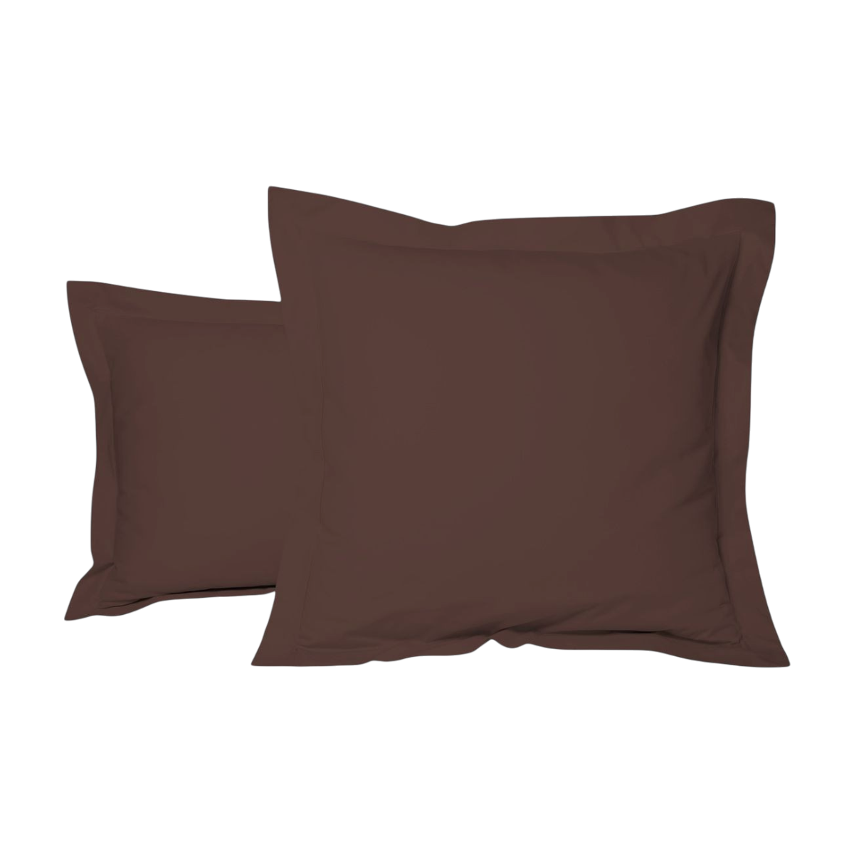 Taie d'oreiller - Uni Percale de coton #Couleur_MARRON