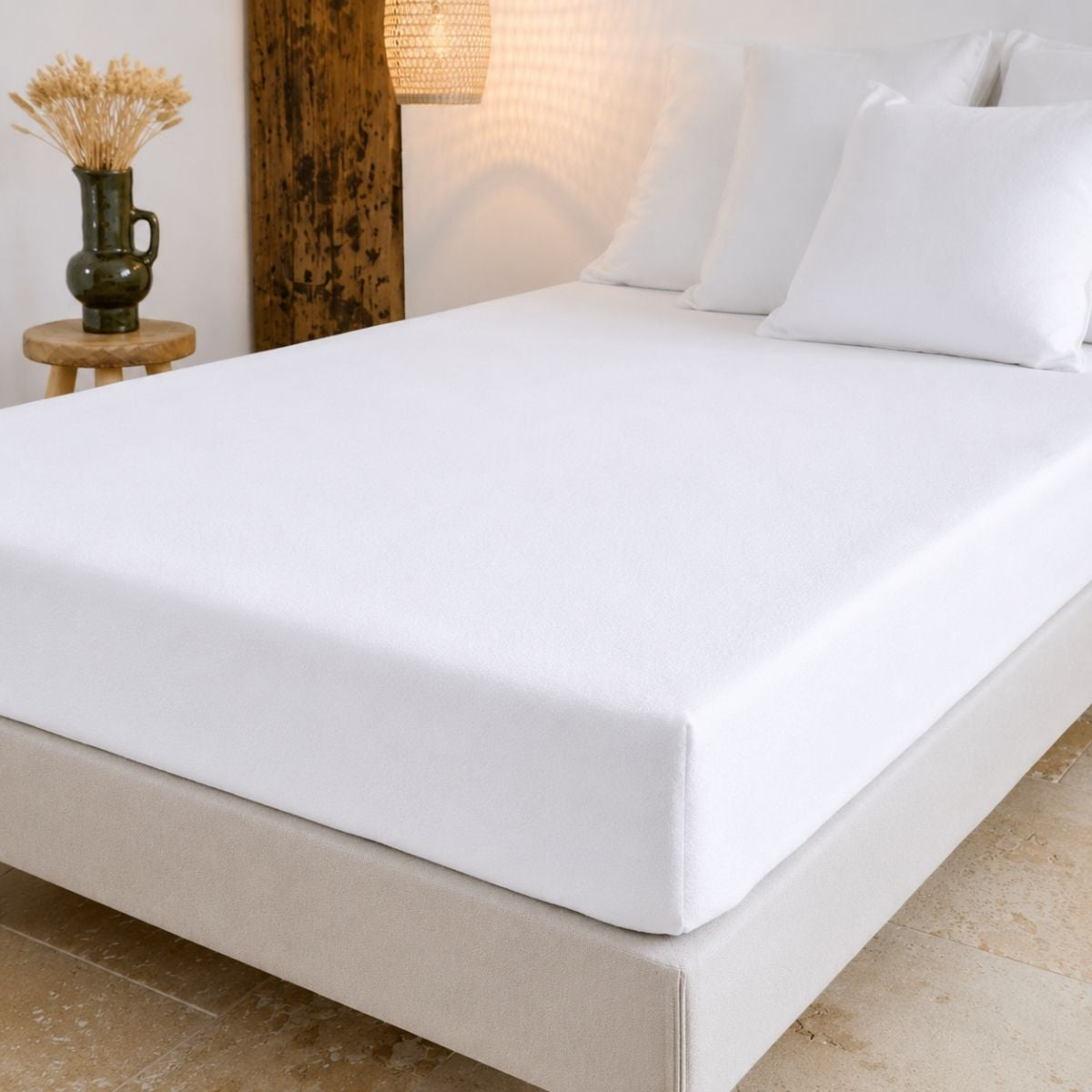 protection literie bio blanc