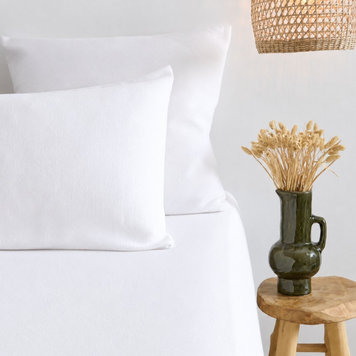 Protège oreiller - Molleton Coton Bio #Couleur_BLANC
