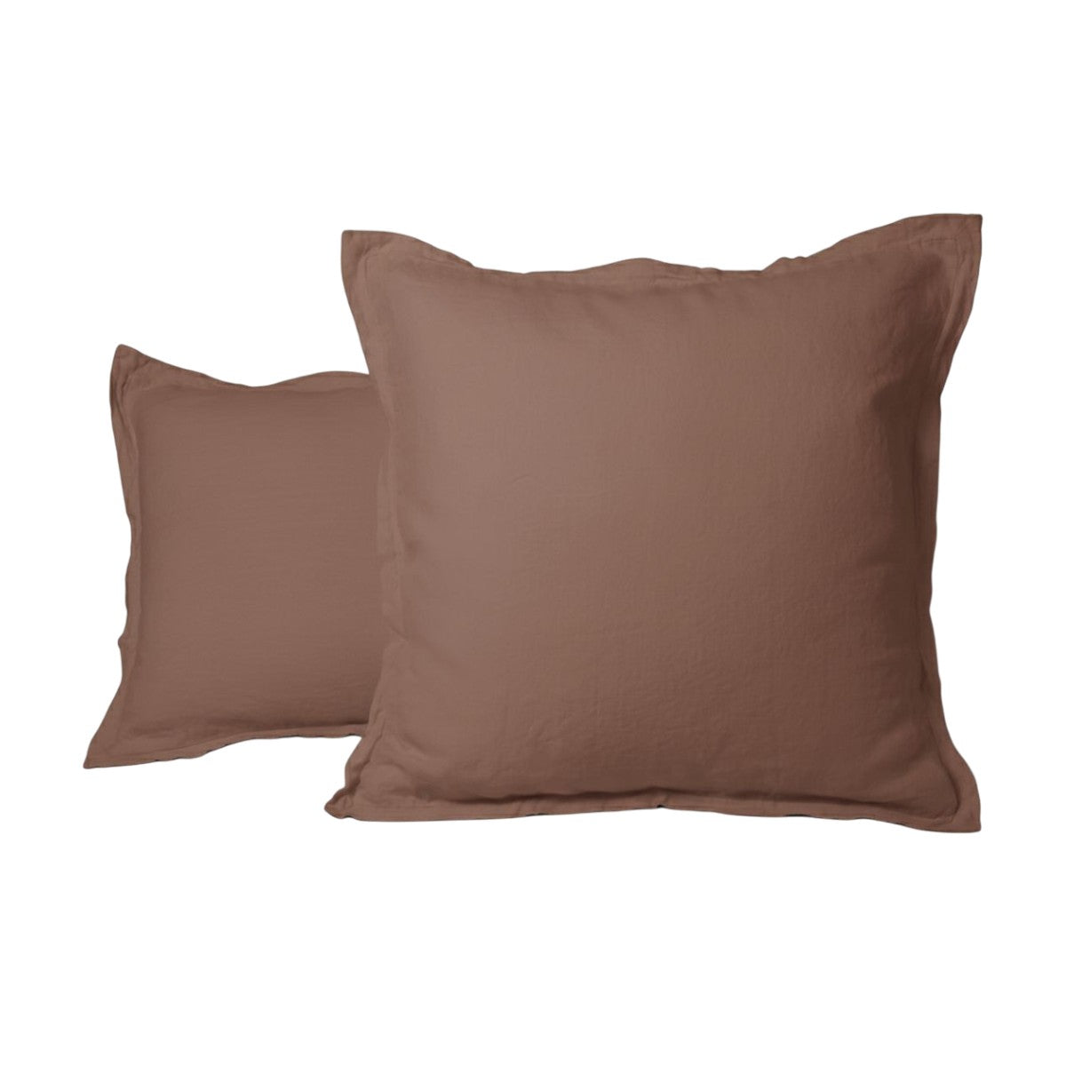 Taie d'oreiller - Uni Lin Lave #Couleur_CAPPUCCINO
