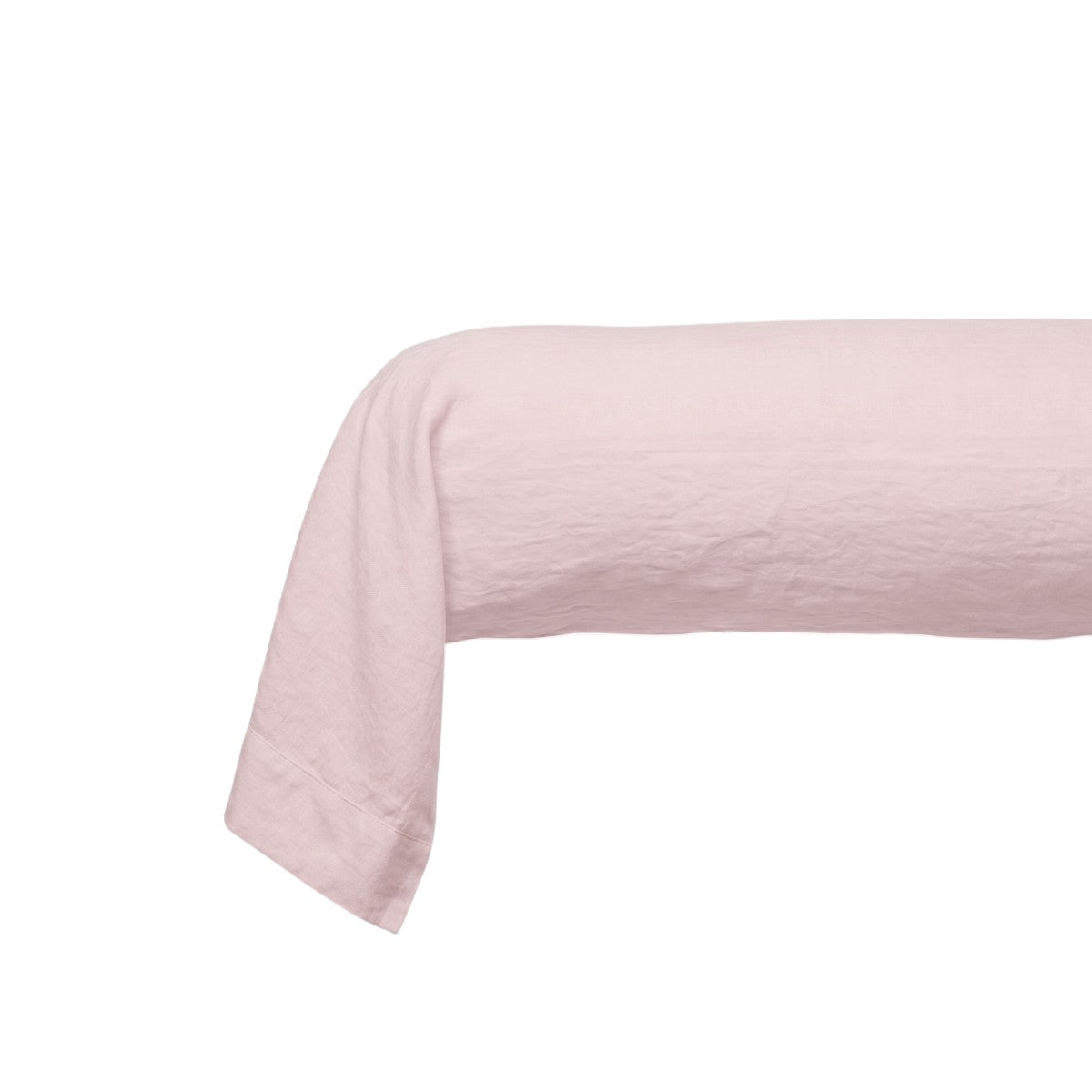 Taie de traversin - Uni Lin Lave #Couleur_ROSE PETALE