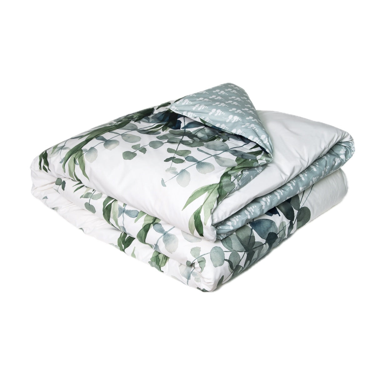 Housse de couette Eucalyptus - Percale de coton #Couleur_VERT
