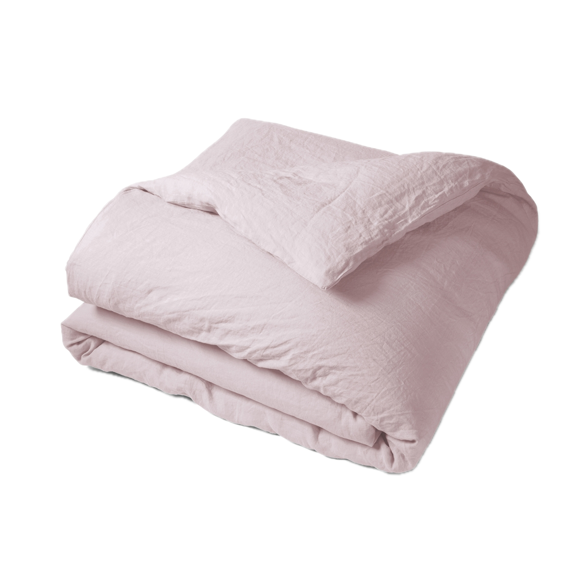 Housse de couette - Uni Lin Lave #Couleur_ROSE PETALE