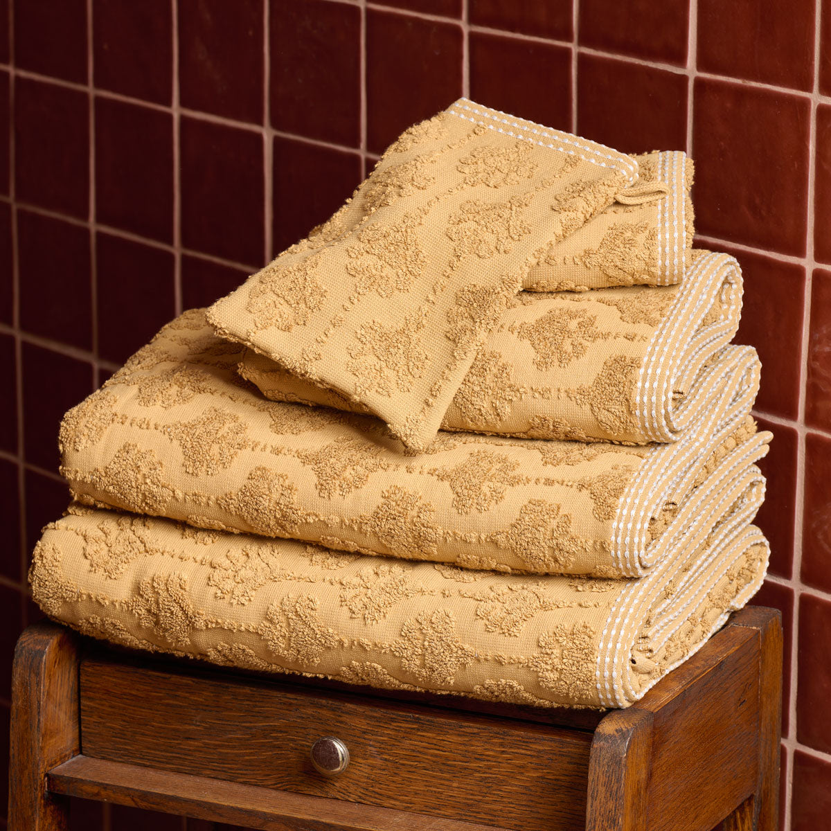 Linge de bain Néroli - Éponge jacquard ciselée 550g/m²