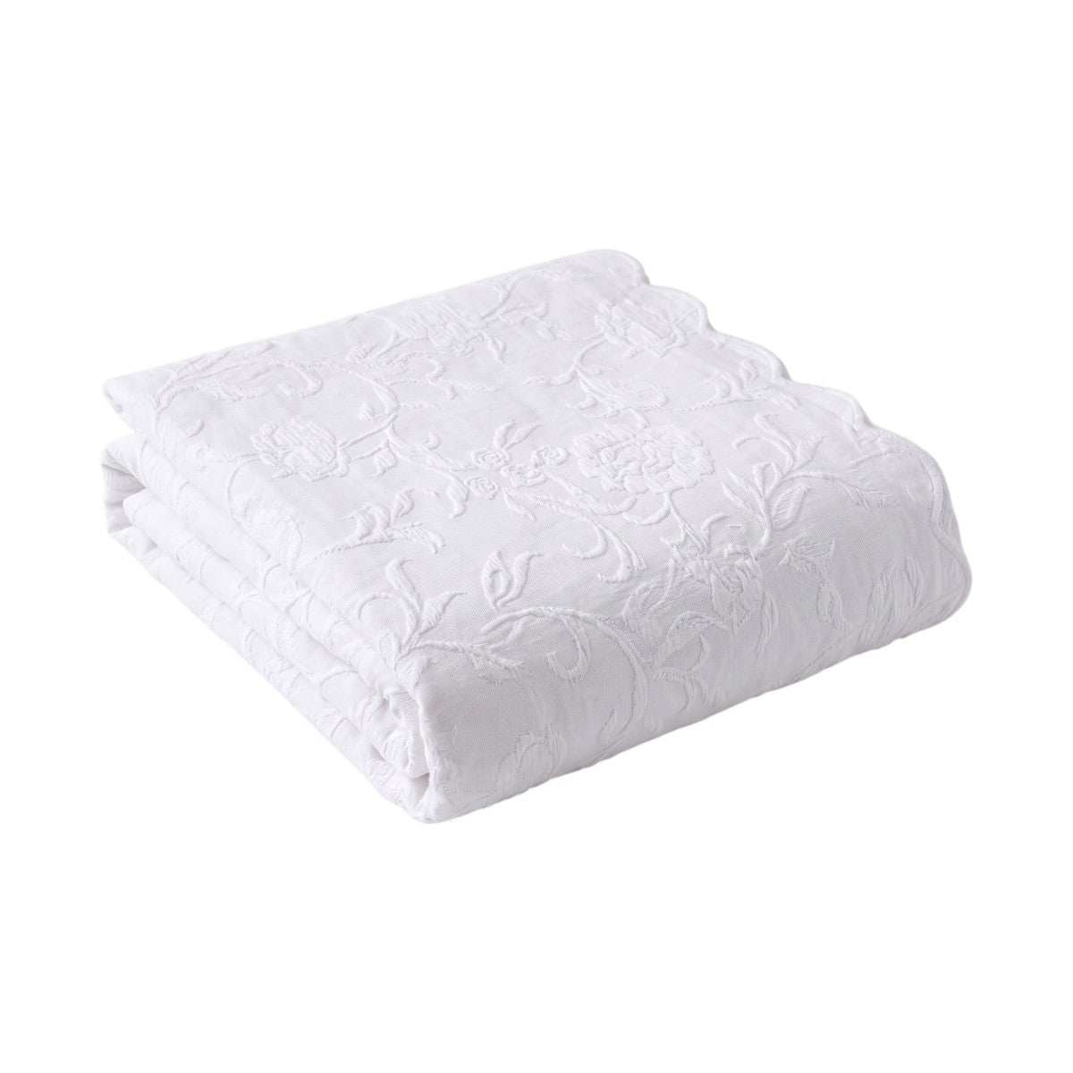 Jeté de lit Plume de Coton - Piqué de coton jacquard