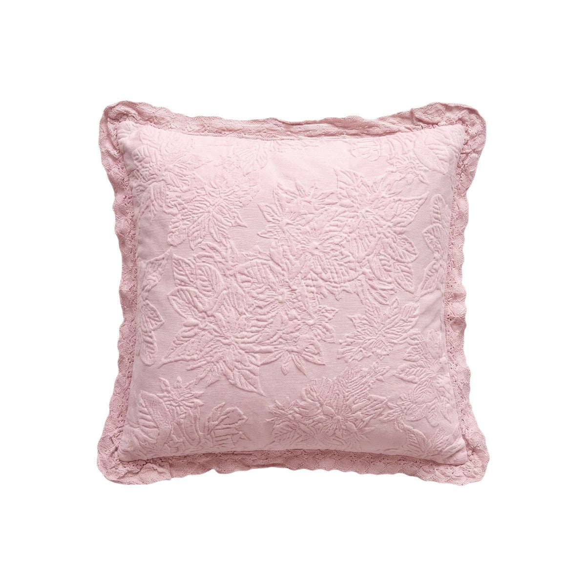 Taie d'oreiller Adèle – Coton piqué jacquard #Couleur_ROSE