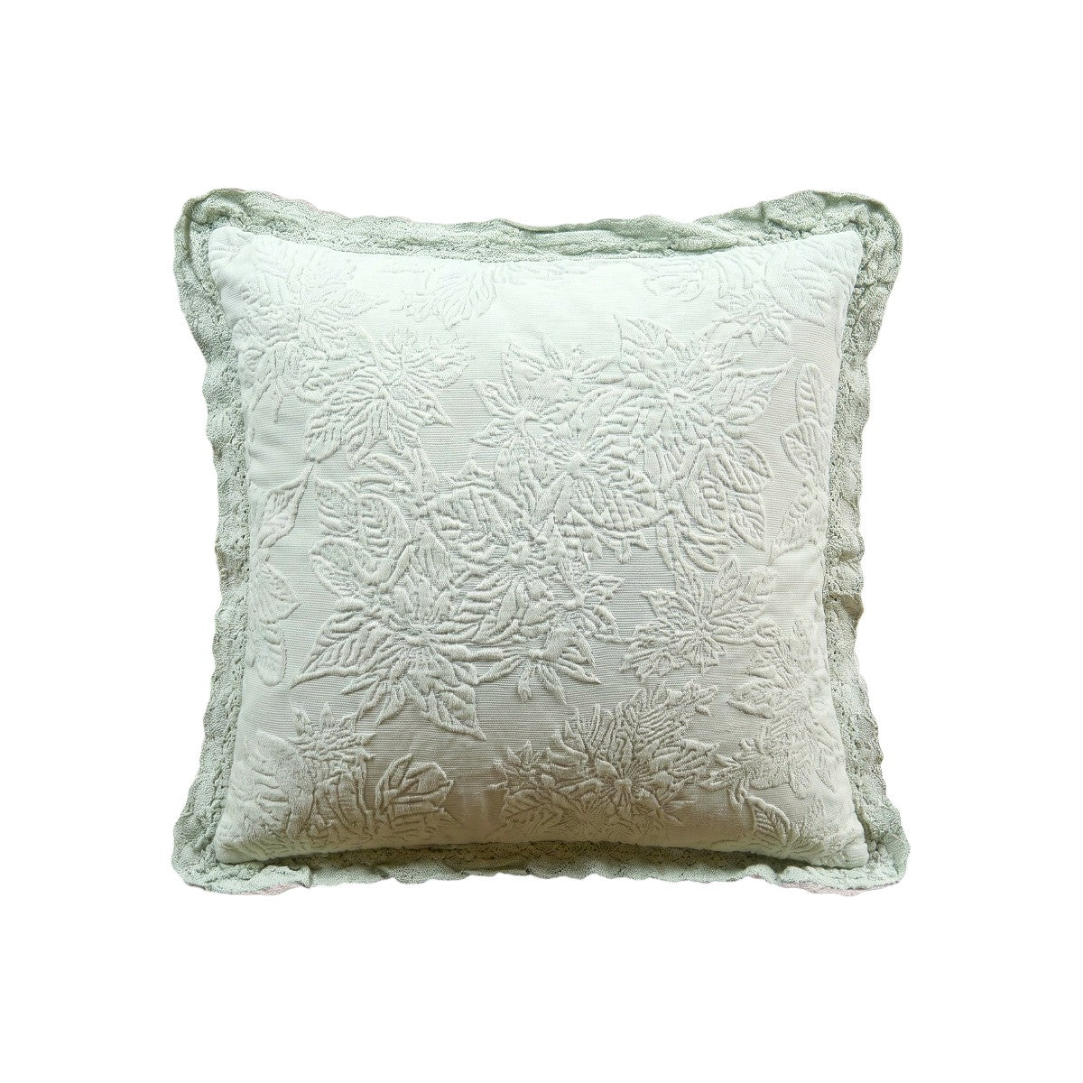 Taie d'oreiller Adèle – Coton piqué jacquard #Couleur_VERT AMANDE