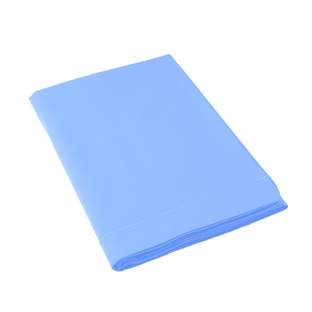 Drap Plat Coton 57 fils Nouvelle gamme Bleu nuage | Linge de lit | Tradition des Vosges #Couleur_BLEU NUAGE