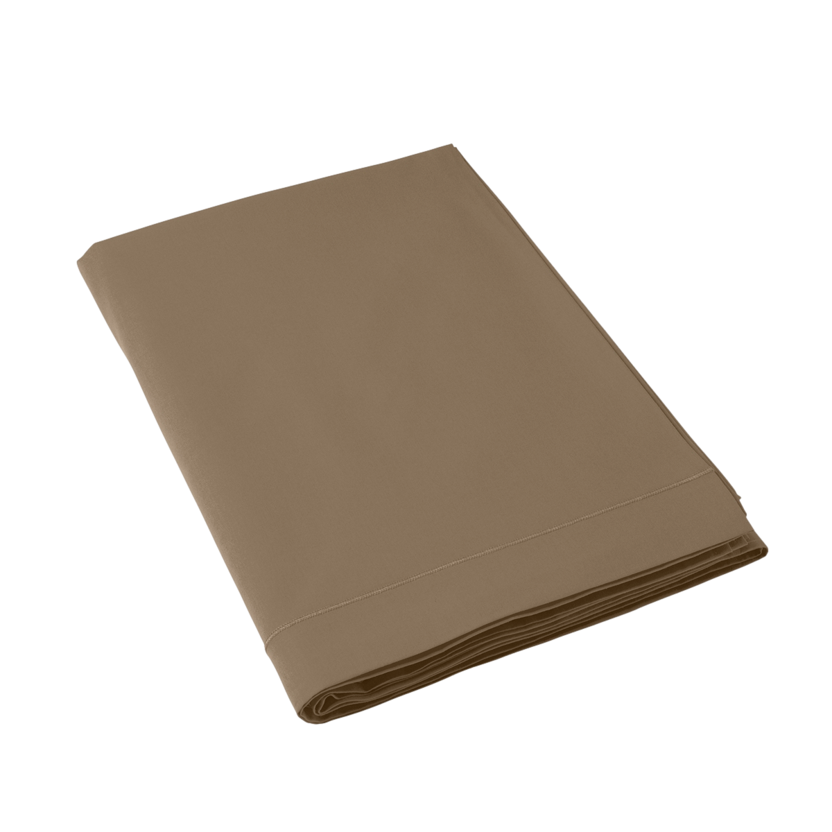 Drap Plat Coton 57 fils Nouvelle gamme Marron taupe | Linge de lit | Tradition des Vosges #Couleur_MARRON TAUPE