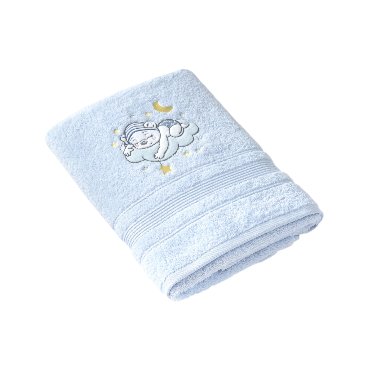 Serviette de toilette brodée 50x100 cm Katy| Linge de bain enfant | Tradition des Vosges #Couleur_BLEU