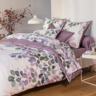 Housse de Couette satin de coton 120 fils - Eclose | Linge de lit imprimé | Tradition des Vosges #Couleur_VIOLET PARME