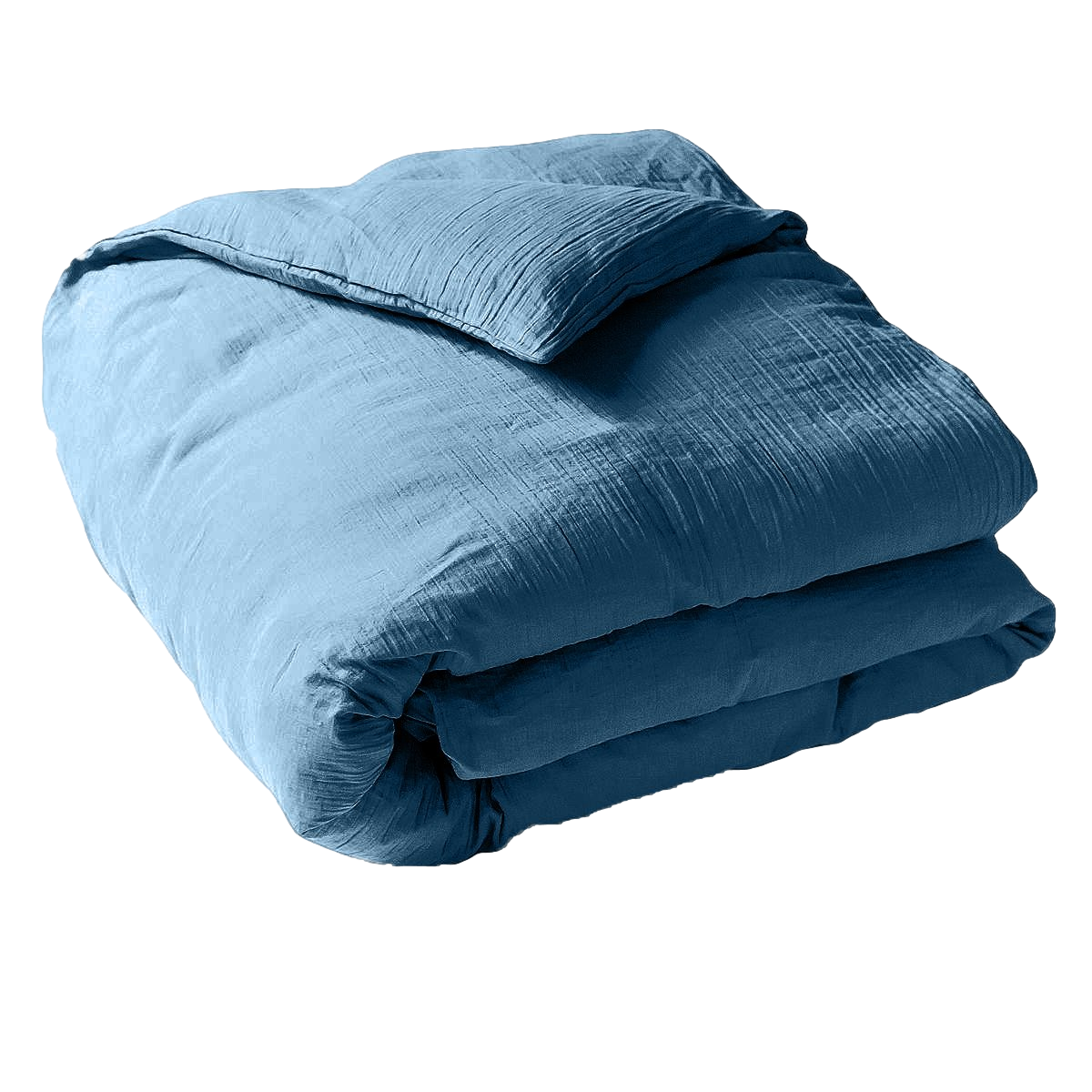 Housse de couette Gaze de coton Bleu Jean #Couleur_BLEU JEAN