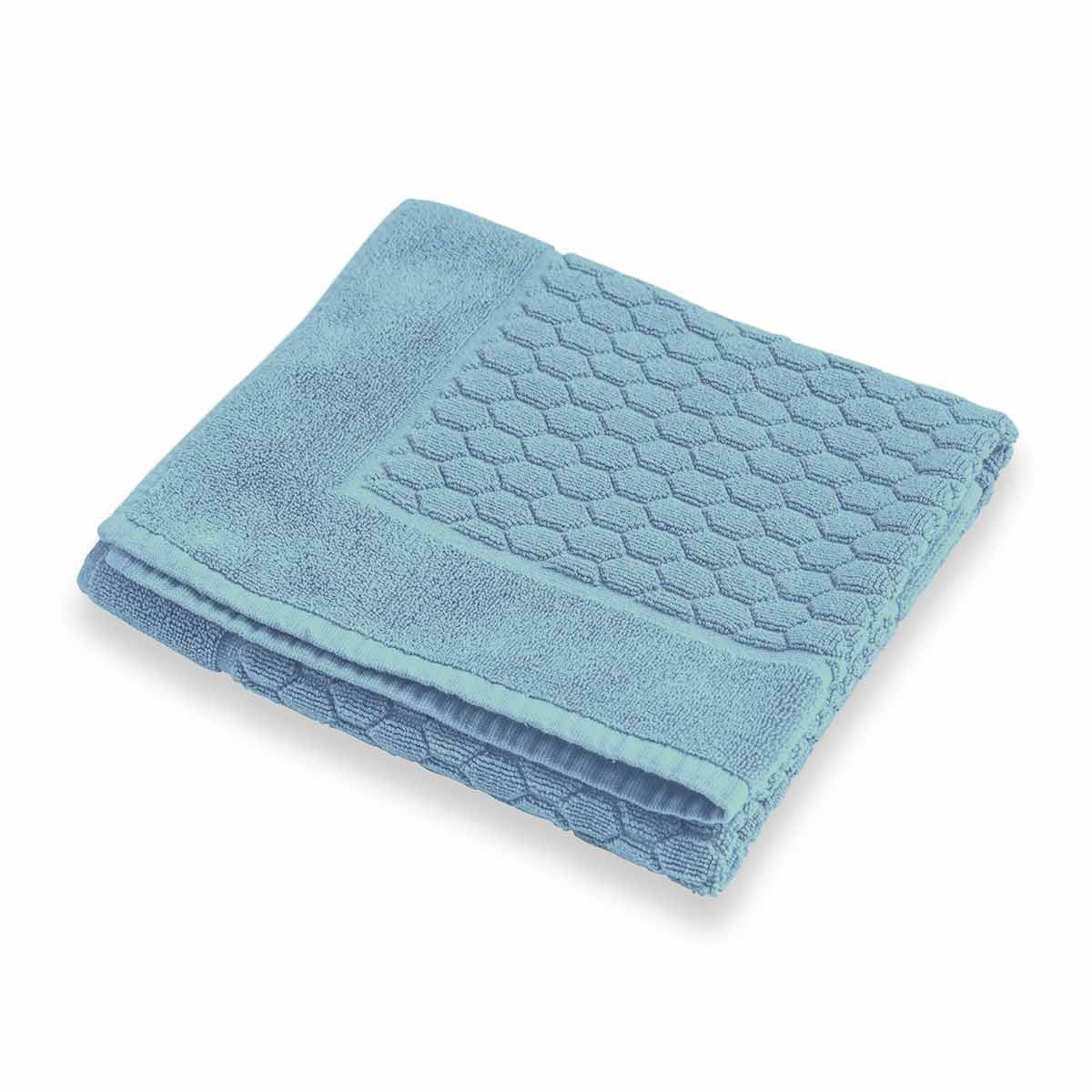 Tapis De Bain Uni 600g Modal Ciel | Linge de bain | Tradition des Vosges #Couleur_BLEU CIEL