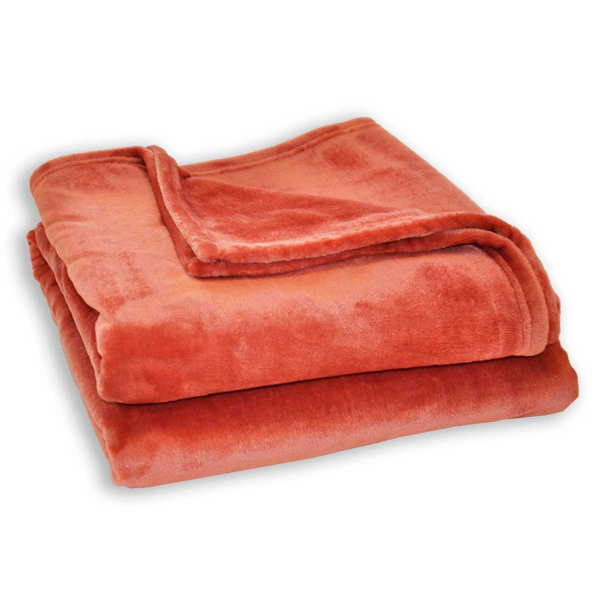 Plaid Polyester - Terre Cuite #Couleur_TERRE CUITE