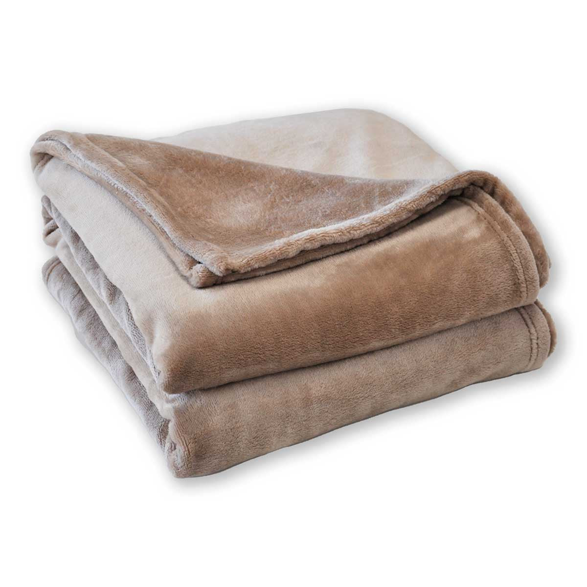 Plaid Polyester - Taupe #Couleur_TAUPE