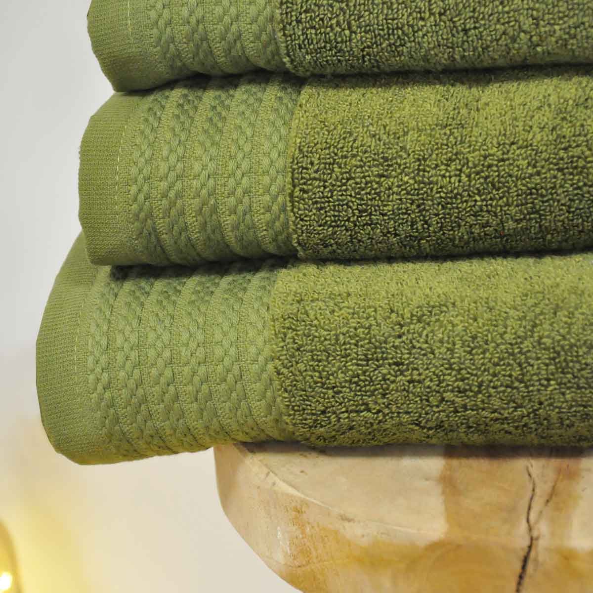Serviette De Toilette Douceur - Coton/ Modal 600g/m² - Olive #Couleur_OLIVE