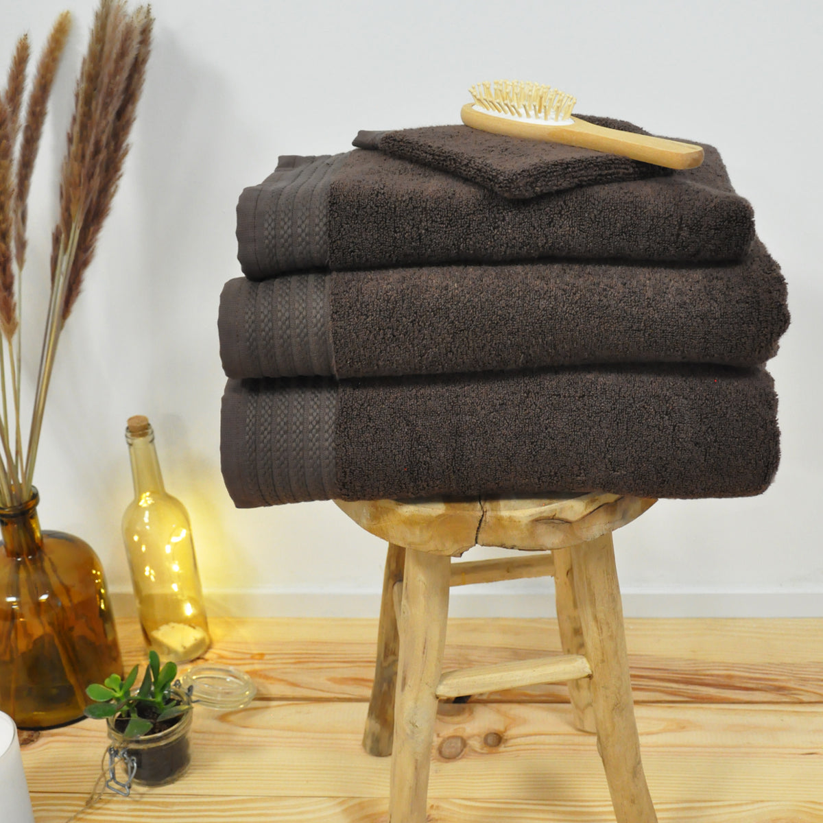 Serviette De Toilette Douceur - Coton/ Modal 600g/m² - Marron #Couleur_ 