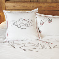 Parure de lit Vosges - Percale de coton brodée