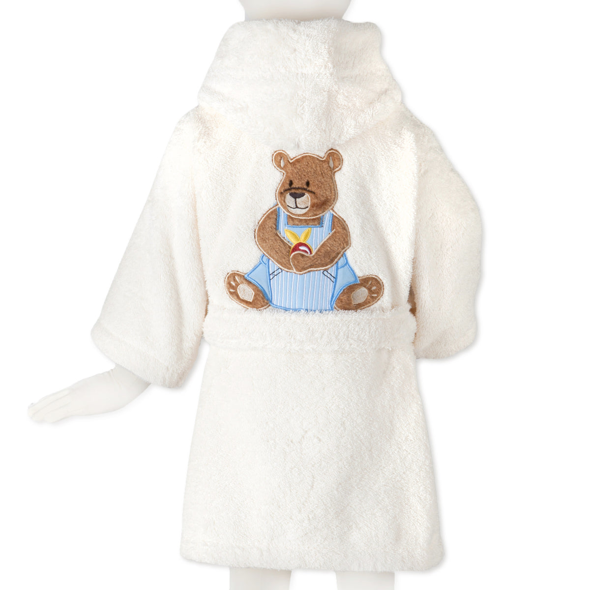 Peignoir Ourson Boy | Linge de bain enfant | Tradition des Vosges #Couleur_BEIGE ECRU